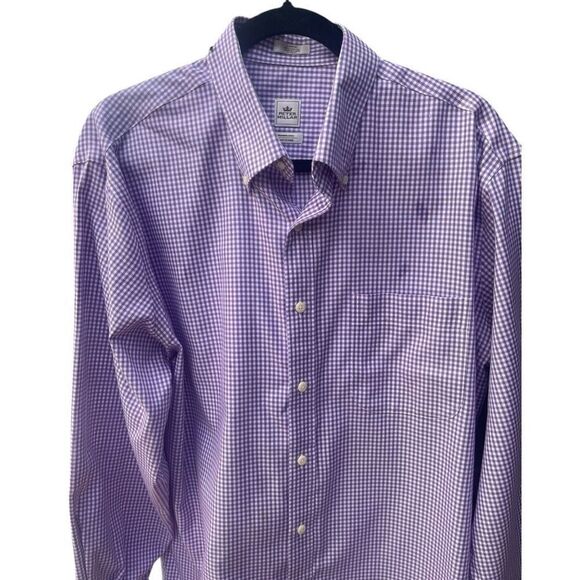Men’s Peter Millar Purple Check Long Sleeve Button Down Shirt Size Large - Picture 2 of 5